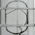 1979, 250×180 mm, grafit, netkaná textilie, plexisklo, provázek, nesig. - rub