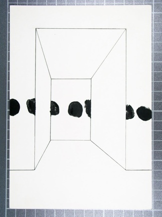 1972, 205×145 mm, tuš, akryl, Stopy 1, sig.