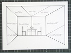 1972, 150×210 mm, ofset, tuš, papír, Projekty pro malíře pokojů
