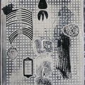1964, 560×340 cm, reliéfní tisk, tiskařská barva, papír, kolážová grafika, sig.
