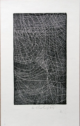 1964, 170×100 mm, lept, tiskařská barva, papír, sig.