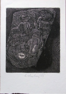 1964, 175×115 mm, lept, tiskařská barva, papír, sig.