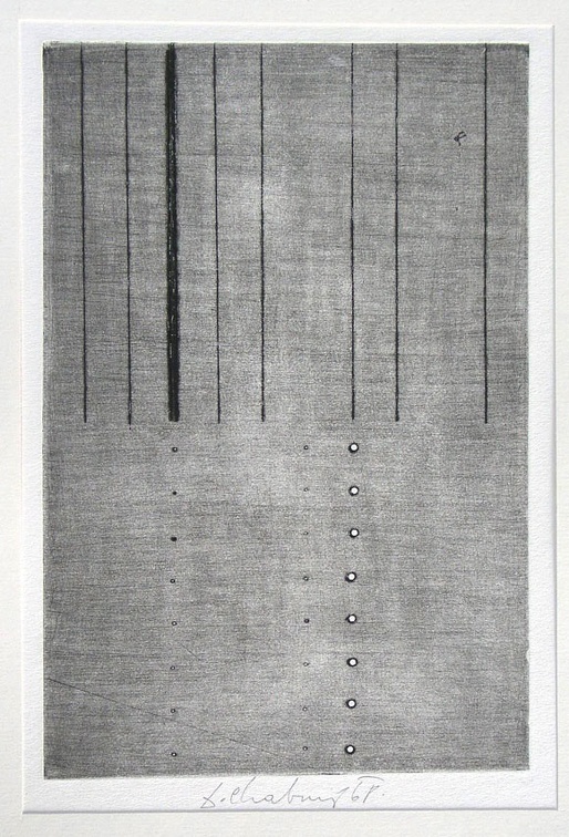 1968, 245×165 mm, suchá jehla, tiskařská barva, papír, sig.
