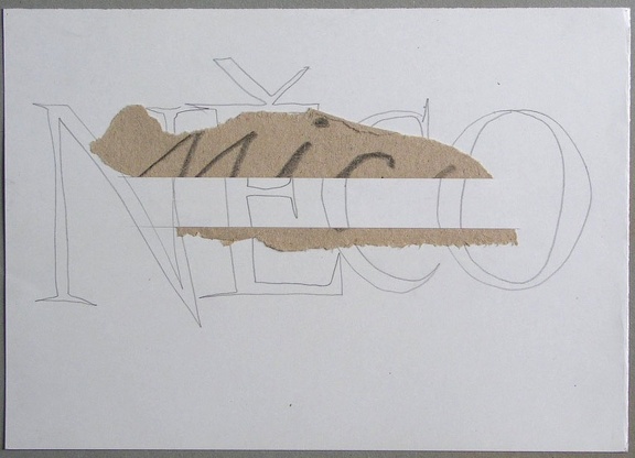 1978, 210×310 mm, koláž, tužka, prořezávaný papír, sig.