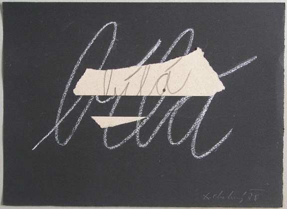1978, 220×315 mm, koláž, tužka, pastelka, prořezávaný papír, sig.