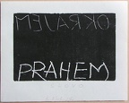 1976, 120×180 mm, reliefní tisk, barva, papír, Prahem, sig.