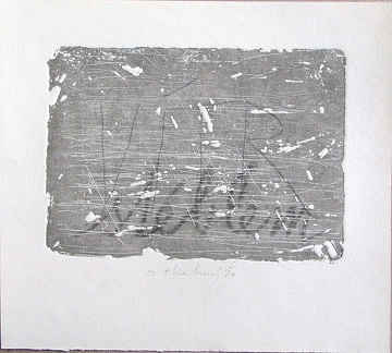 1976, 120×180 mm, reliefní tisk, barva, tužka, papír, sig.
