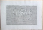 1976, 140×210 mm, reliefní tisk, barva, tužka, papír, Slyším, sig.