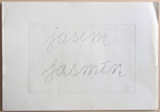 1976, 140×210 mm, reliefní tisk, tužka, papír, Čichám, sig.