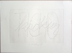 1976, 140×210 mm, reliefní tisk, tužka, papír, Slyším, sig.