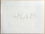 1976, 140×210 mm, reliefní tisk, tužka, papír, Chutnám, sig.
