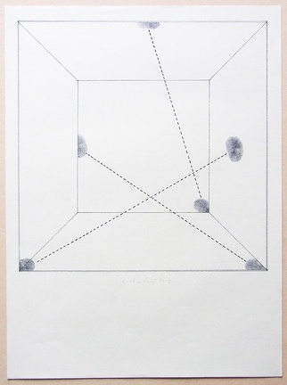 1972-73, 425×315 mm, tuš, otisk palce, razítková barva, papír, sig., soukr. sb. 12
