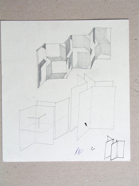 skicy 1968-75, tužka, fix, papír 