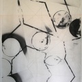 1990, 1540×940 mm, akryl, tužka, sprej, netkaný textil, sig.