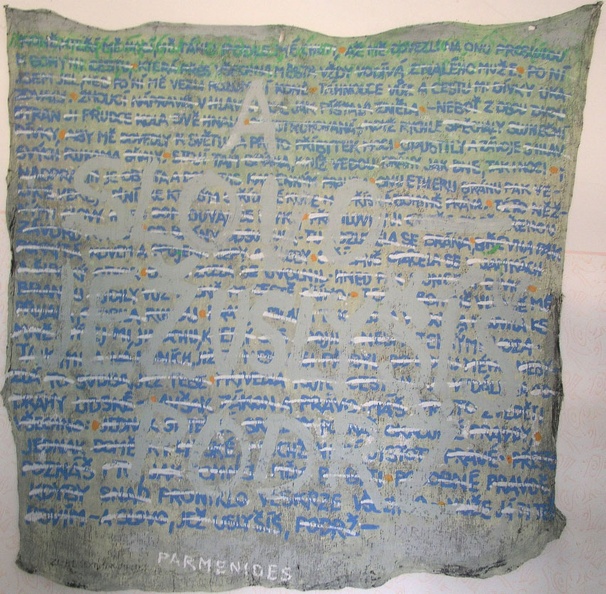 1987, 120×123 cm, akryl, plátno, Parmenides, sig., líc