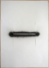 1980, 880×620 mm, sprej, prořezávaný papír, Topologická kresba, sig.