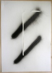 1981, 880×620 mm, sprej, prořezávaný papír, Topologická kresba, sig.