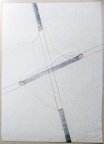 1979, 490×360 mm, uhel, tužka, provázek, perforovaná netkaná textilie, sig.