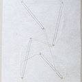 1980, 370×260 mm, tužka, provázek, perforovaná netkaná textílie, sig.