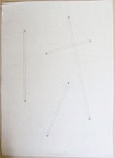 1980, 490×360 mm, tužka, provázek, perforovaná netkaná textílie, sig.