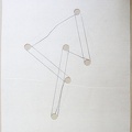 1981, 490×360 mm, tužka, provázek, perforovaná netkaná textílie, sig.