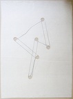 1981, 490×360 mm, tužka, provázek, perforovaná netkaná textílie, sig.