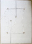1981, 500×360 mm, tužka, provázek, perforovaná netkaná textílie, sig.