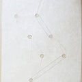 1981, 520×360 mm, tužka, provázek, perforovaná netkaná textílie, sig.