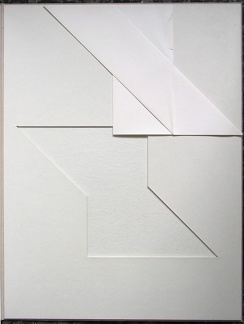1980-81, 800×600 mm, skládaný papír, latex, karton, plátno, Anatomie plochy, sig.