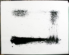 1992, 500×630 mm, akryl, papír, Kresba železnými pilinami magnetem, sig.