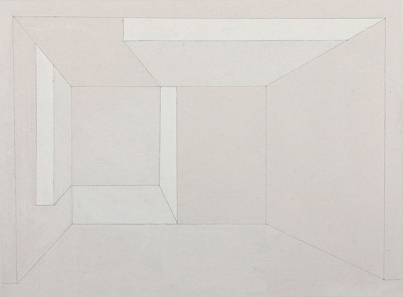 1972, 1996, 35×43 cm, akryl, tužka, plátno, Korelace prostoru, sig., soukr. sb. 134