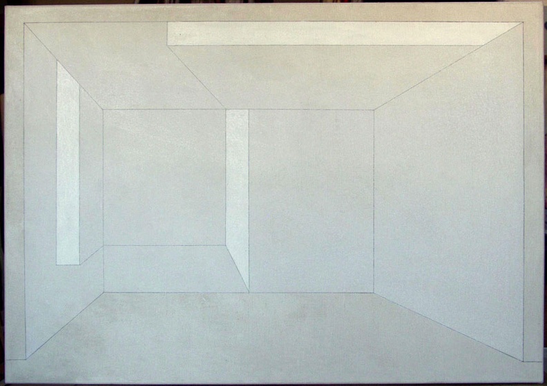 1972, 1996, 57×81,5 cm, akryl, tužka, plátno, Korelace prostoru, sig.