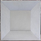 1976, 38×38 cm, akryl, plátno, tužka, Korelace prostoru V., sig.