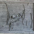 1992, 53,5×64,5 cm, sololit, kameny, akryl, tužka, větve, sig.