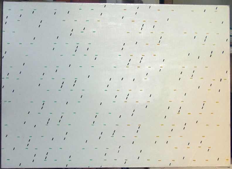 1968, 57×79 cm, plátno, akryl, šablony, soukr. sb., spol. Novak
