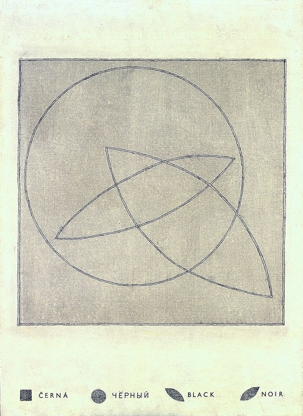 1973, 80×58 cm, akryl, plátno, tužka, tuž, Pocta Alexandru Rodčenkovi, sig., GBR Louny, Og 84