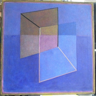 1975, 59×59 cm, plátno, akryl, Ikonka II, sig., soukr. sb. 36