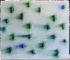 1993, 45×52,5 cm, sololit, pastely, akryl, Zelená vertikálně, sig., soukr. sb.
