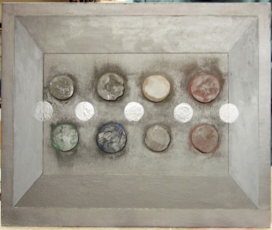 1998, 2003, 53,5×64,5 cm, sololit, pastely, akryl, tužka, sig.