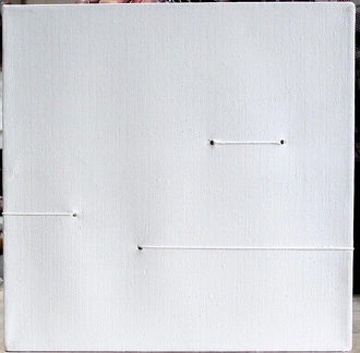 1970, 2005, 32,5×32,5 cm, plátno, akryl, provázky, sig.