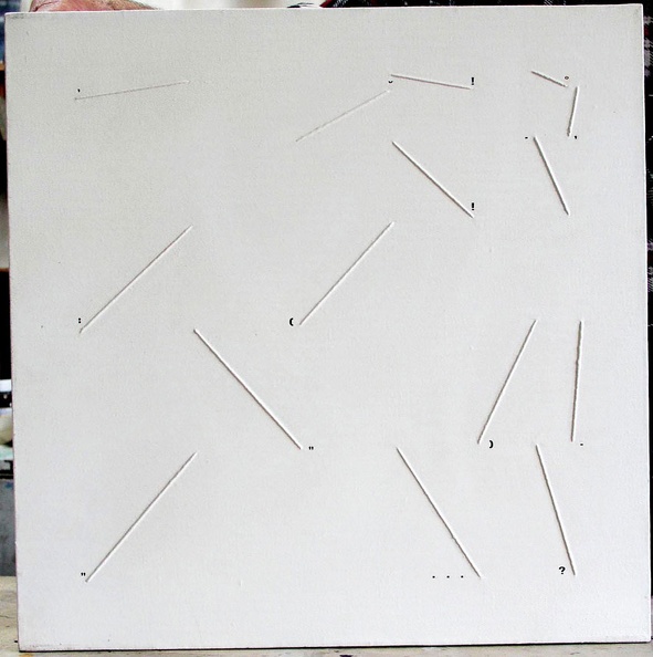 1970, 45×45 cm, plátno, akryl, provázek, tranzotyp, sig.