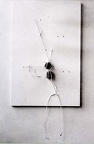 1970, plátno, perforace, PVC šňůra, kámen (nezvěstné)
