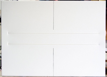 2003, 55×75 cm, plátno, akryl, provázek, tužka, sig., A2, soukr. sb. 25