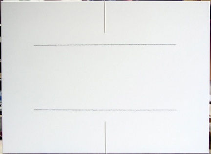 2003, 55×75 cm, plátno, akryl, provázek, tužka, sig., K2