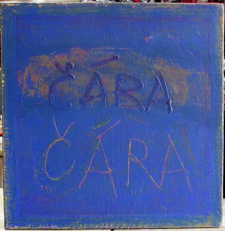 1975, 1977, 38×38 cm, akryl, plátno, Čára, sig., soukr. sb., 12