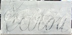 1976, 28,5×48 cm, akronex, sololit, akryl, dřevotříska, Čára-čárou, sig.