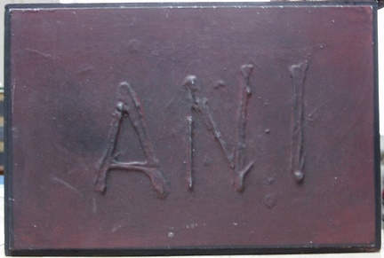 1976, 28×41 cm, akronex, sololit, akryl, dřevotříska, Ani, sig.