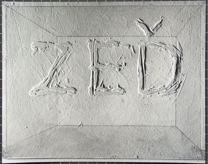 1976, 45×26,5 cm, akronex, sololit, akryl, dřevotříska, tužka, Zeď, sig., soukr. sb. 104