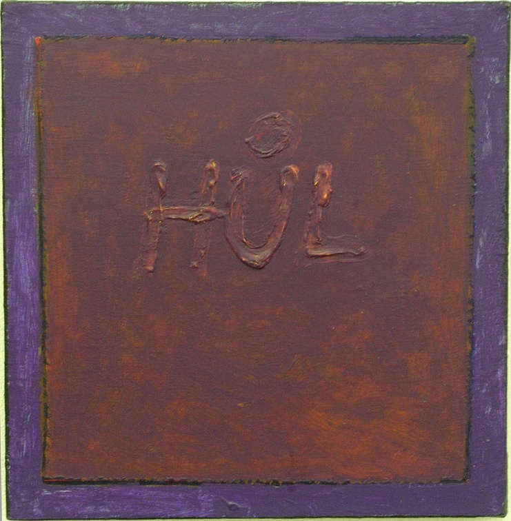 1977, 38×38 cm, plátno, akryl, Hůl, sig., soukr. sb. 73