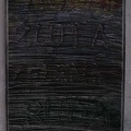 1976, 2009, 52×31 cm, akronex, sololit, akryl, dřevotříska, Modrá-žlutá-zelená-rudá, sig.